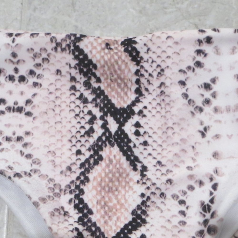 SALE. HIGH WAIST SNAKESKIN BIKINI SWIMSUIT - Picture 5 of 6
